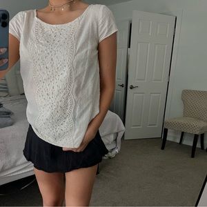 ANN TAYLOR LOFT WHITE BLOSUE